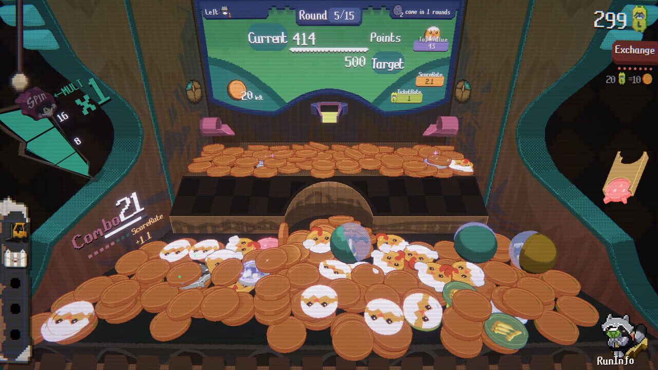 Raccoin: Coin Pusher Roguelike screenshot